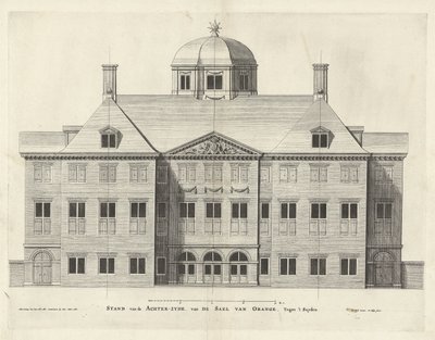 Back Side of Palace Huis ten Bosch, Holland, Pieter Nolpe after Pieter Jansz. Post, etching, 1655 by Pieter Nolpe
